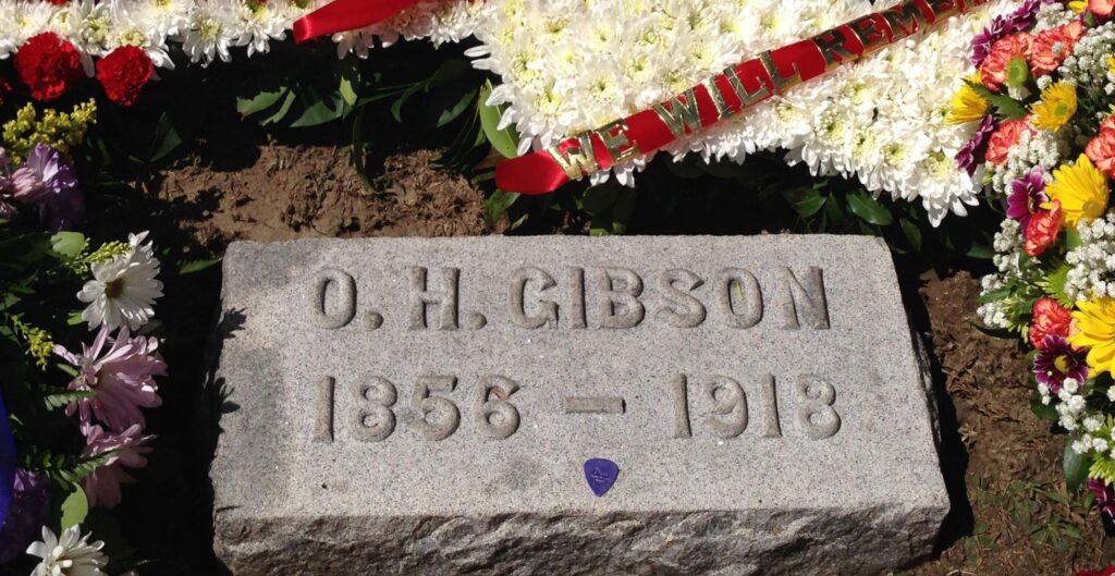 Headstone from the grave of Orville H. Gibson.