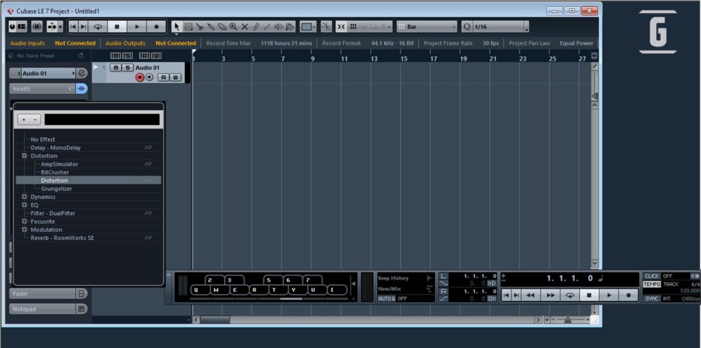 Cubase LE 7, for many the best free DAW available to any guitarist, musician.