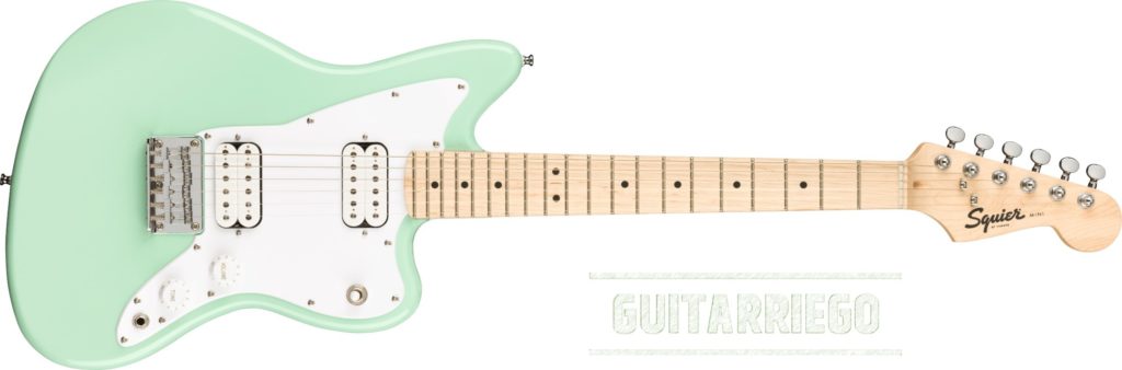 Squier Mini Jazzmaster HH en Surf Green, guitarra ideal para estudio.