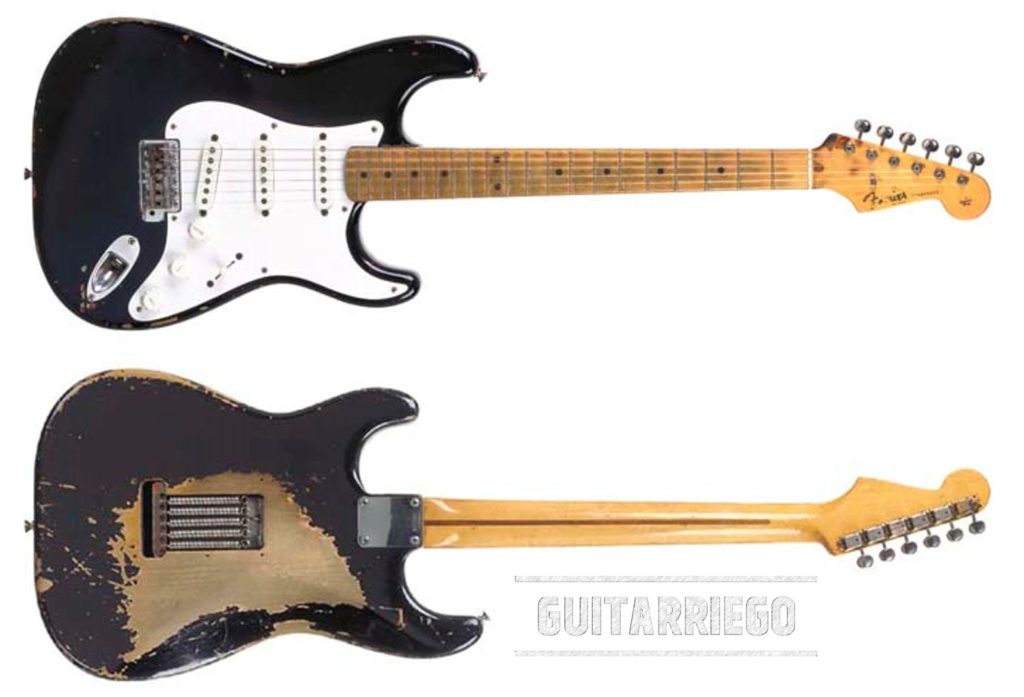 Blackie de Eric Clapton, armada a partir de tres Fender Stratocaster de los 50's.