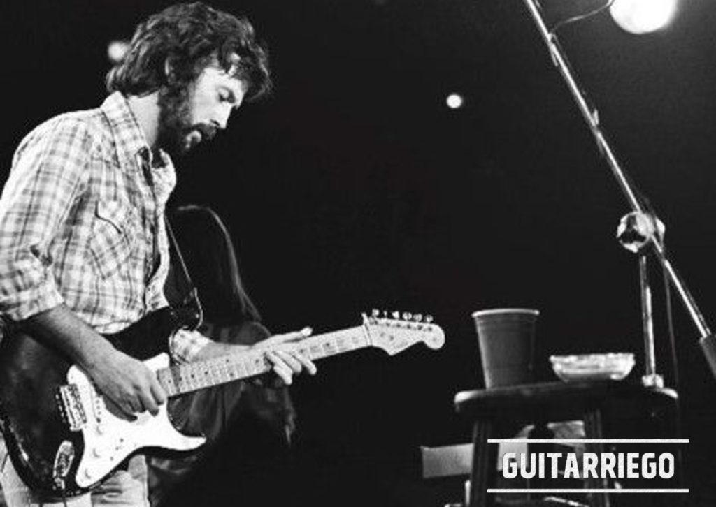 Eric Clapton in action with Blackie, his number 1 guitar for over 15 years.