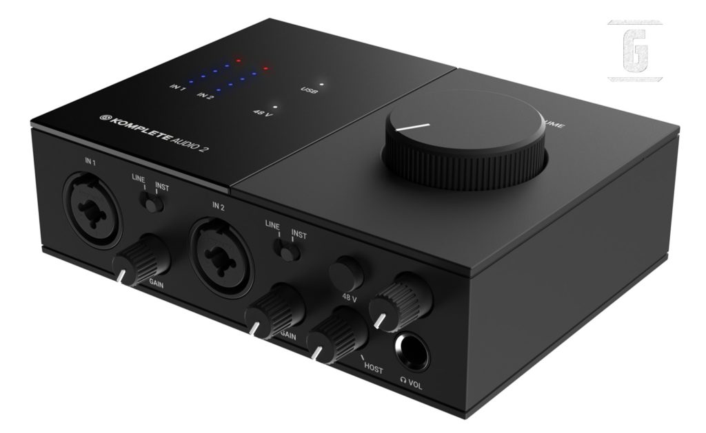 Native Instruments Komplete Audio 2, eines der beliebtesten Audio-Interfaces für E-Gitarren.