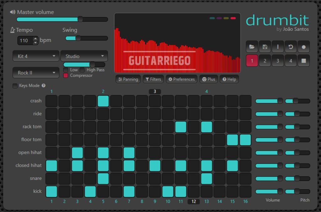 Drumbit: you have your free version of your virtual drum machine.