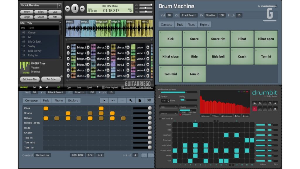 The best free online virtual Drum Machines for guitarists