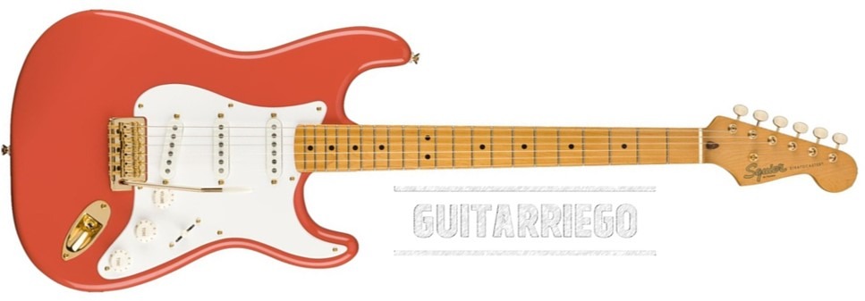 Squier CV 50 with gold hardware and Fiesta Red finish
