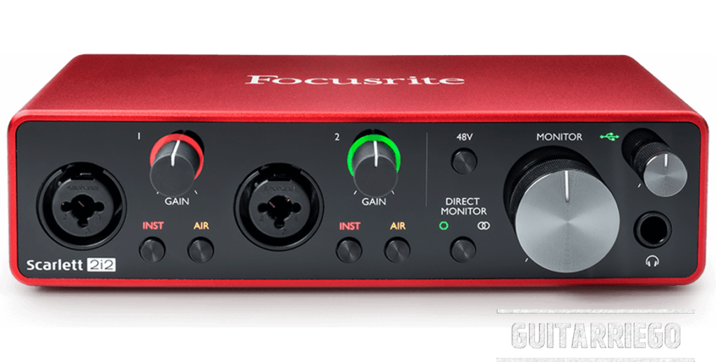 Focusrite Scarlett 212 3rd Generation, the most popular interface for guitarists.