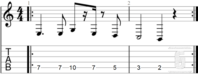 deep purple smoke on the water riff tab