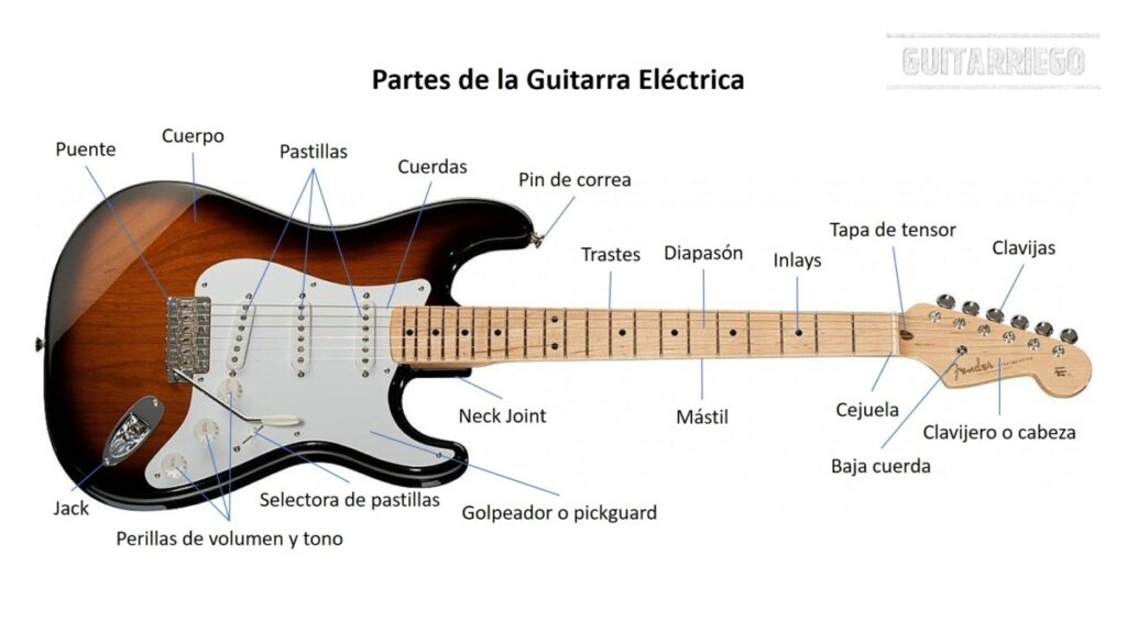 Partes de la guitarra eléctrica e importancia de cada una