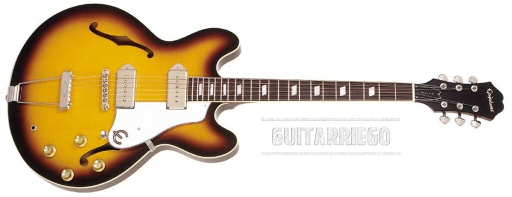 1961년부터 Gibson이 설계하고 제조한 P90이 있는 Epiphone USA 카지노.