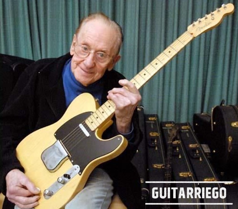 Les Paul with the Fender Nocaster Butterscotch -Telecaster- that Randall gave him in 1951.