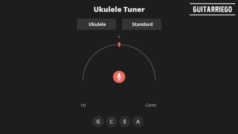 Free online Ukulele Tuner with microphone for all tunings