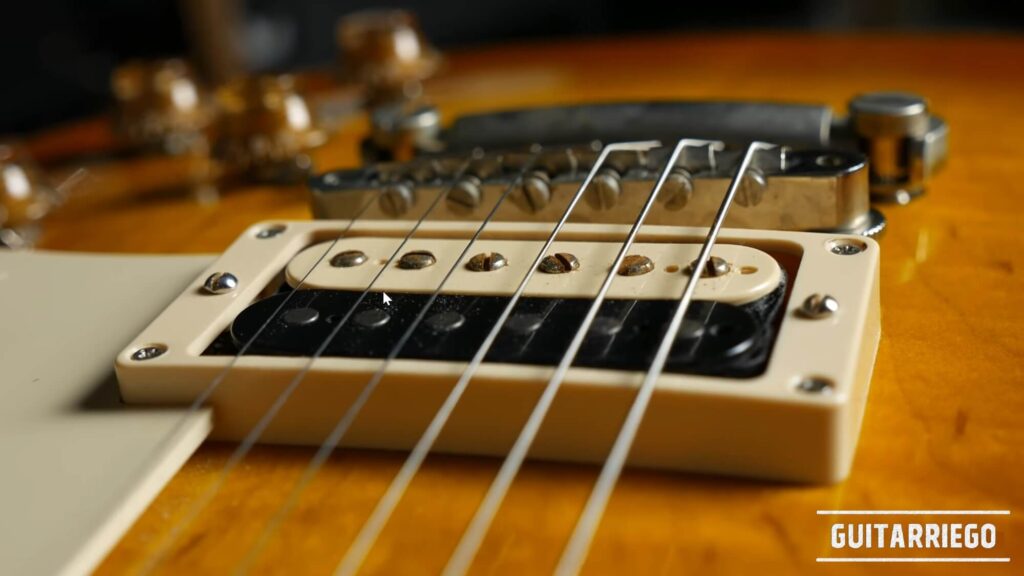 How to set up the height of a bridge humbucker pickup of a Gibson Les Paul.