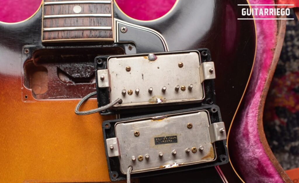 PAF einer Gibson ES-335 von 1960, wie man die Humbucker-Tonabnehmer einstellt.