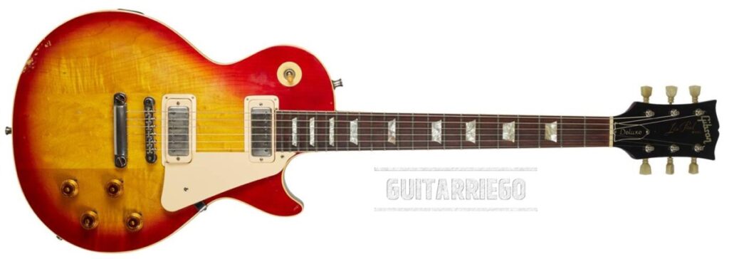 Gibson Les Paul Deluxe 1971 avec mini-Humbuckers du stock Epiphone vintage.